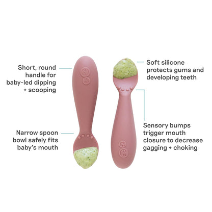 Tiny Spoon (2 Pack in Blush) - 6 Months+ - Baby Led Weaning Essentials