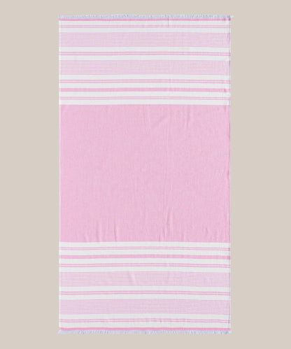 Turkish Bath & Beach Towels - 2 Pack (36"x71"), Quick-Dry Cotton Peshtemal for Bath, Beach, Travel, Absorbent, Lightweight, Bathroom, Hammam, and Spa Towels with Eyelash Fringe, Pink