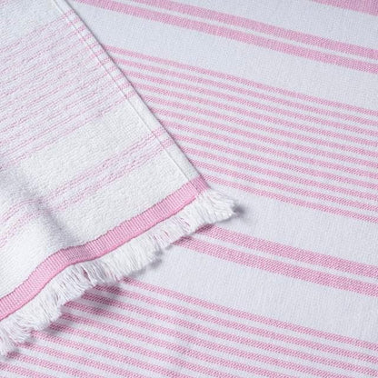 Turkish Bath & Beach Towels - 2 Pack (36"x71"), Quick-Dry Cotton Peshtemal for Bath, Beach, Travel, Absorbent, Lightweight, Bathroom, Hammam, and Spa Towels with Eyelash Fringe, Pink