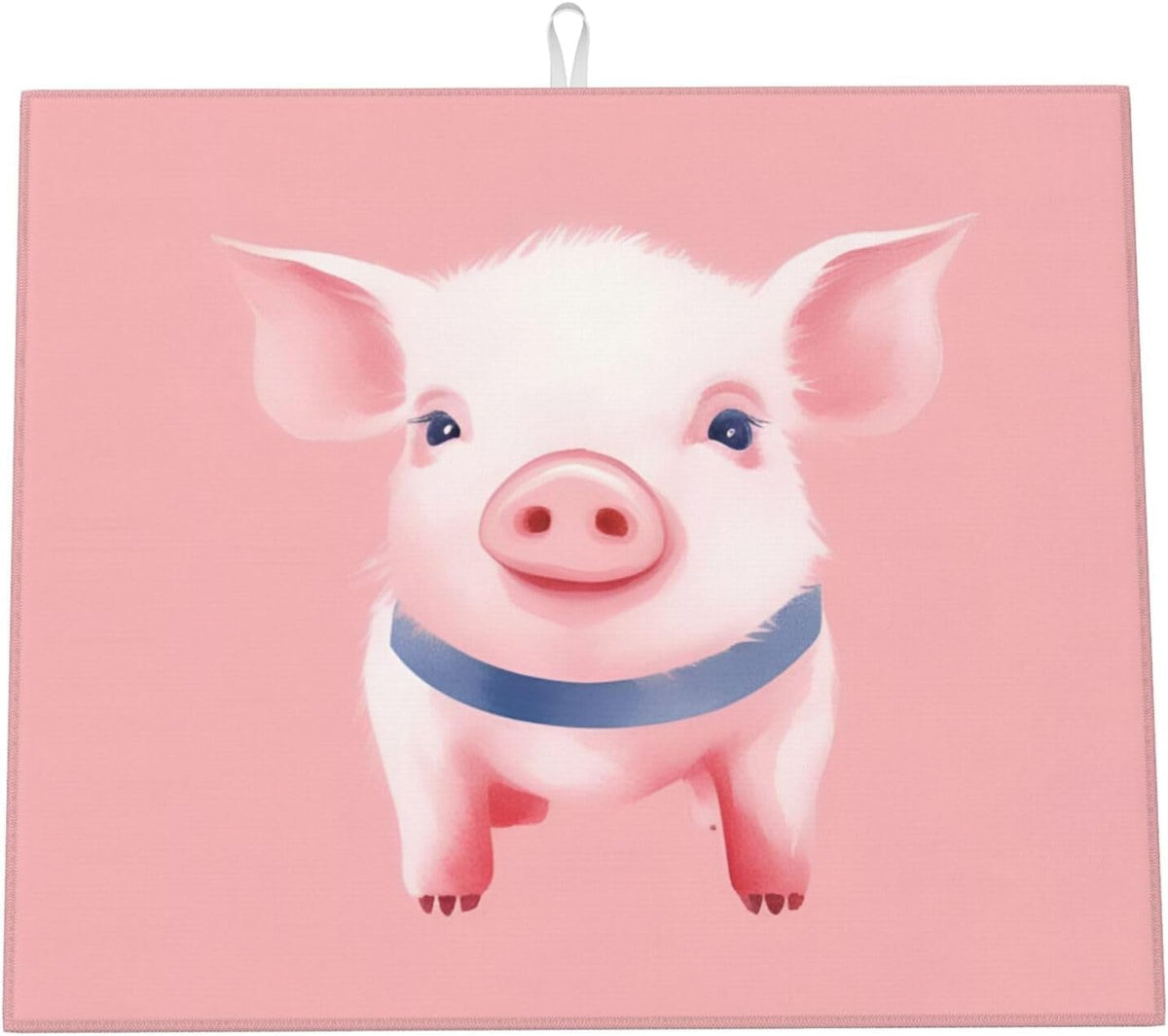 Pink Pig Watercolor Dish Drying Mat For Kitchen Counter Dry Mats Microfiber Dish Drainer Mat Protector Pad Absorbent Fast Drying Kitchen Must-Have 16x18 Inch