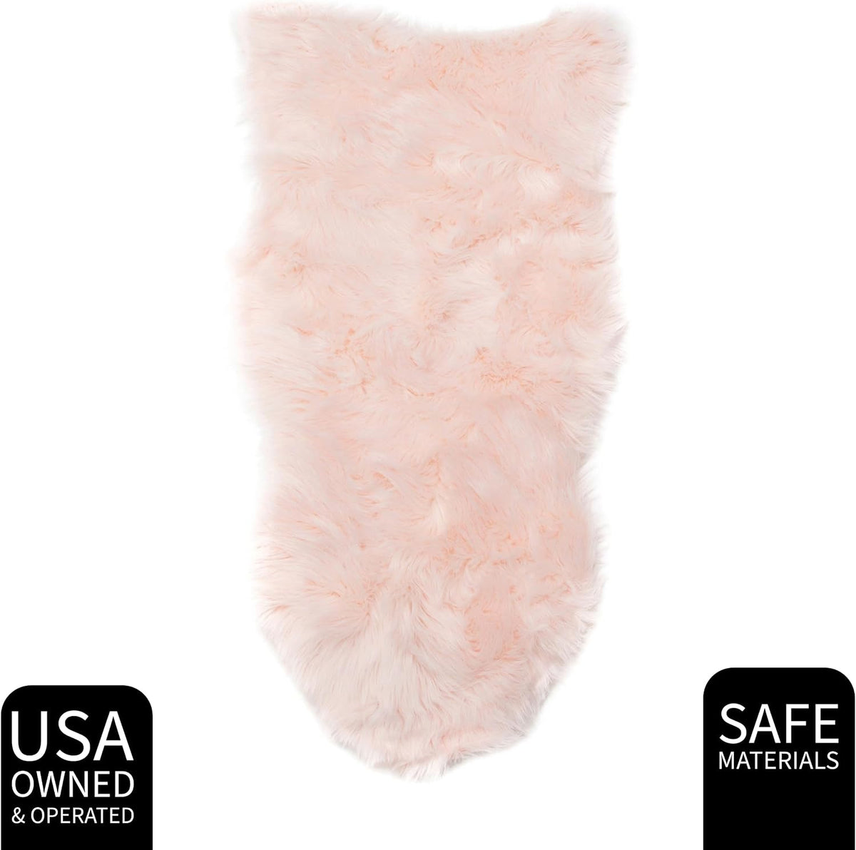 Ultra Soft & Fluffy Faux Sheepskin Rug, Light Pink 2 x 4 Feet Sheepskin Carpet for Bedroom Living Room