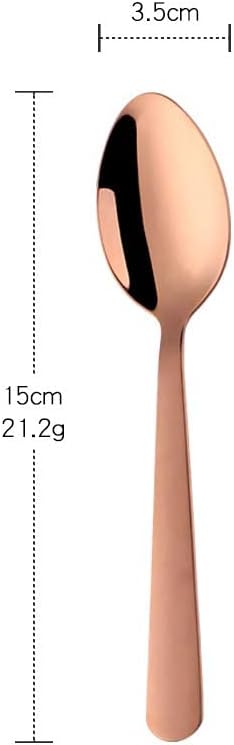 Colorful Teaspoons Silverware Set of 12 - Rose Gold 6-in Small Spoons Set, Food Grade Stainless Steel Tea Spoons Shiny Titanium Plating Dessert Spoon Coffee Spoon Dishwasher Safe