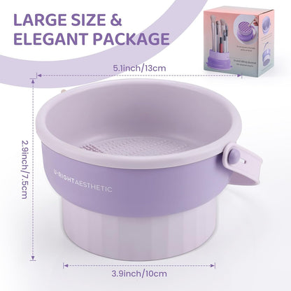 3 in 1 Silicone Makeup Brush Cleaner Bowl Makeup Brush Cleaner Mat（Pink）