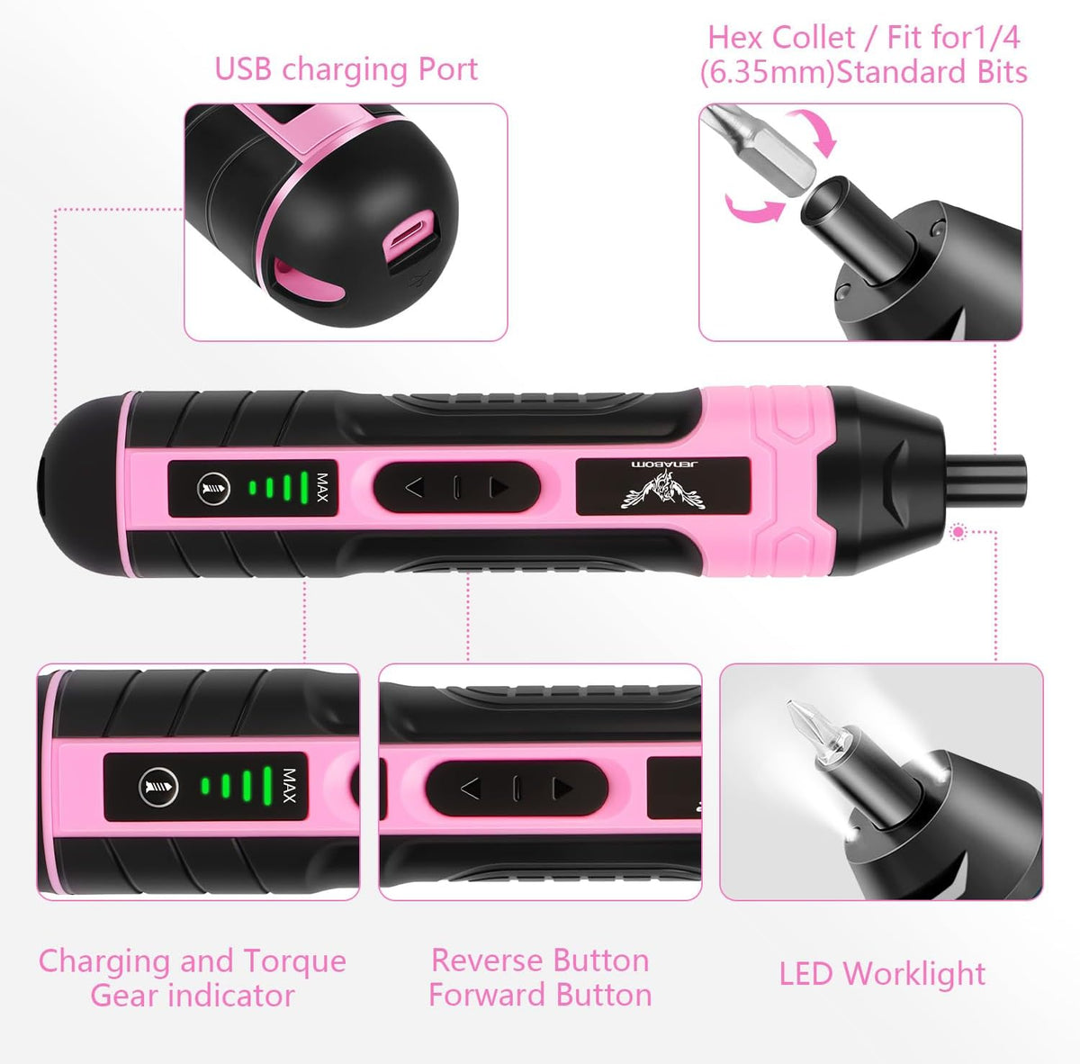 3.6V Electric Screwdriver Rechargeable, Cordless Screwdriver