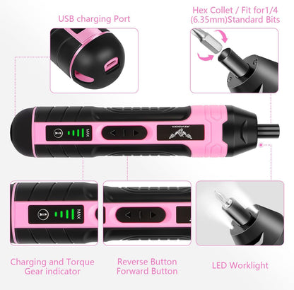 3.6V Electric Screwdriver Rechargeable, Cordless Screwdriver