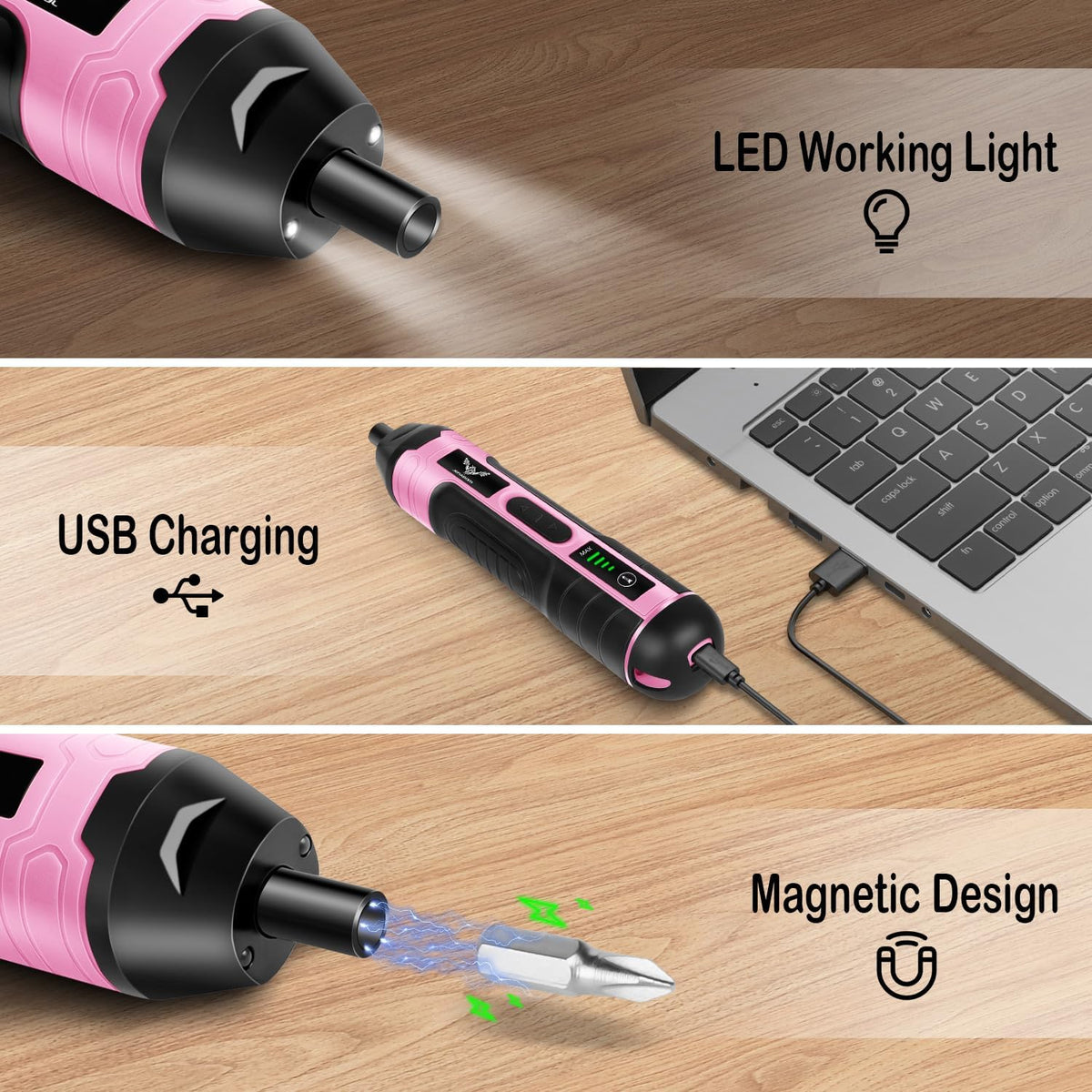 3.6V Electric Screwdriver Rechargeable, Cordless Screwdriver