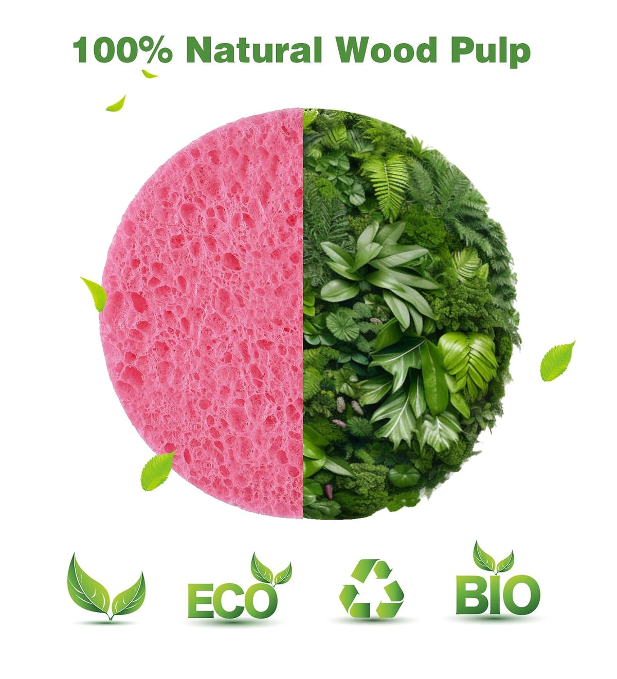 50 PCS Compressed Facial Sponges for Estheticians- 100% Natural Cellulose Face Sponge Professional Cosmetic Spa Sponges for Face Cleansing, Massage, Pore Exfoliating, Mask, Makeup Removal