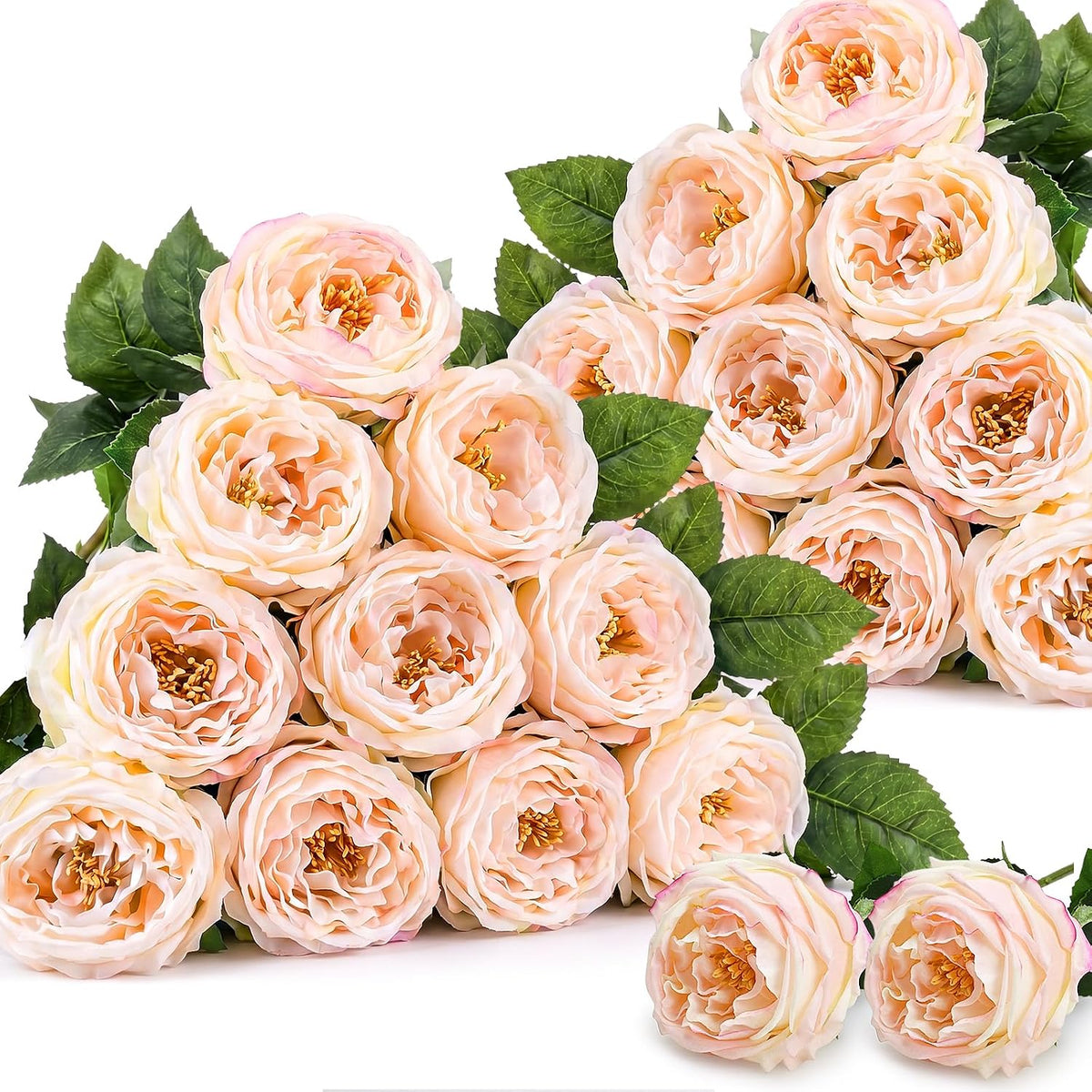 20PCS Light Pink Real Touch Peonies Artificial Flowers