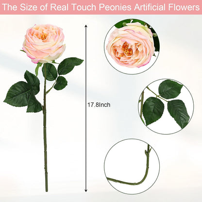 20PCS Light Pink Real Touch Peonies Artificial Flowers