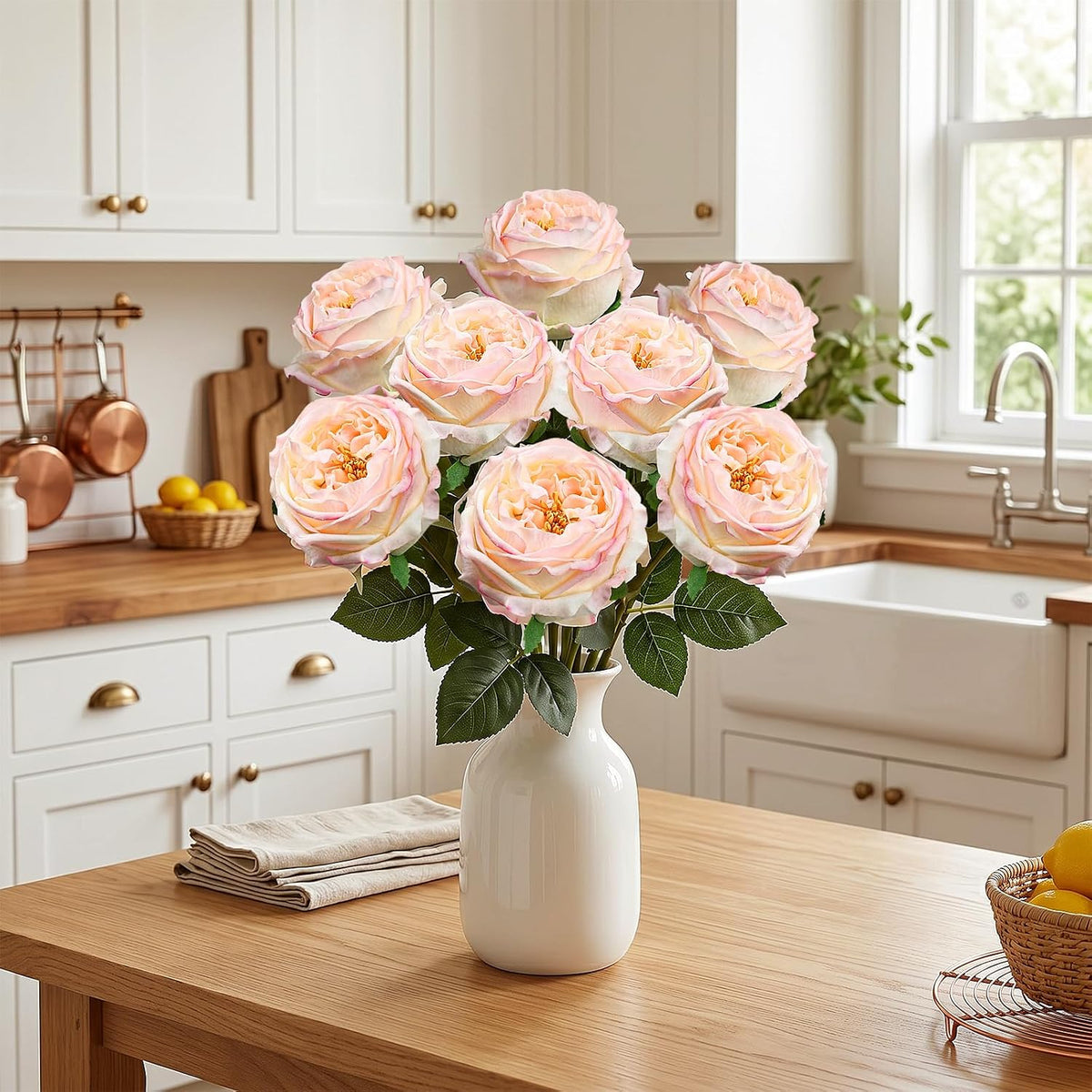 20PCS Light Pink Real Touch Peonies Artificial Flowers