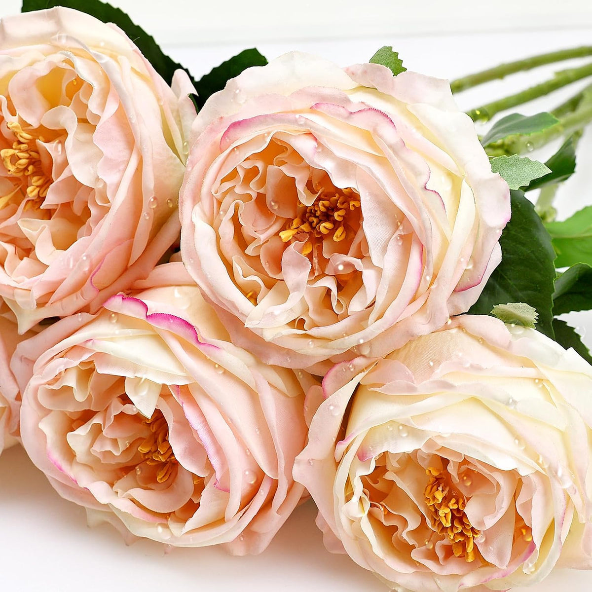 20PCS Light Pink Real Touch Peonies Artificial Flowers