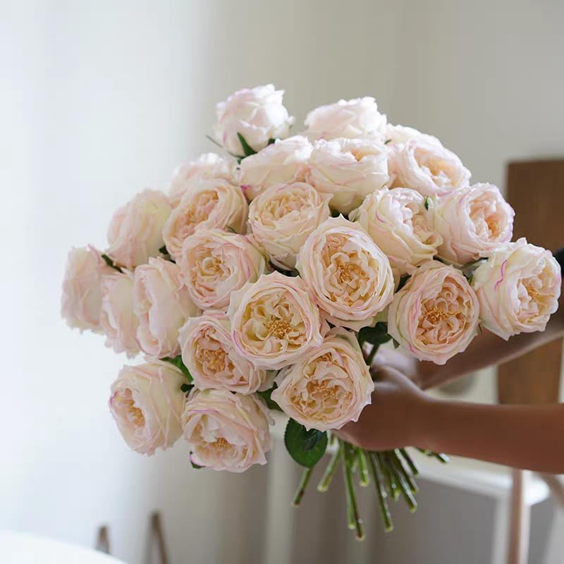 20PCS Light Pink Real Touch Peonies Artificial Flowers