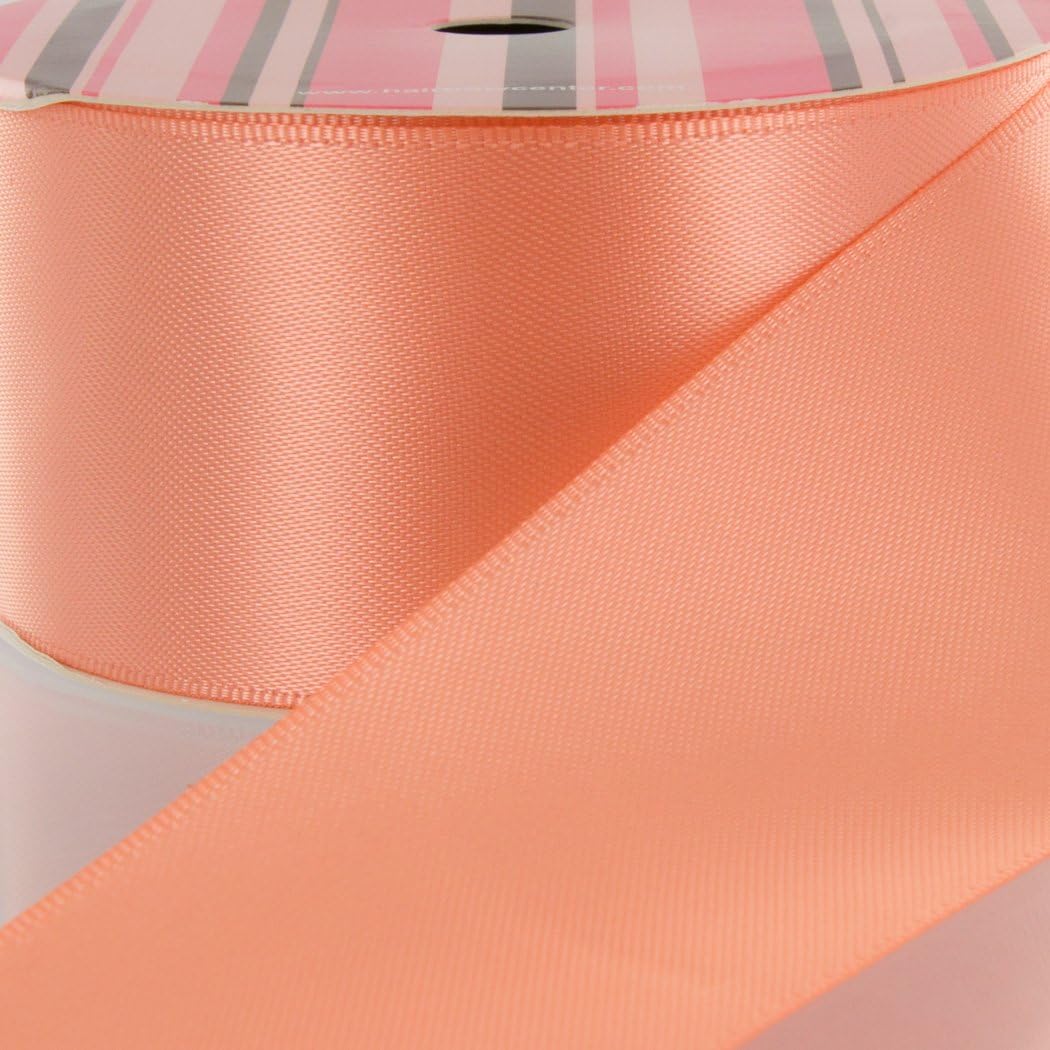 4" Peach Double Face Satin Ribbon 3 Yard Reel
