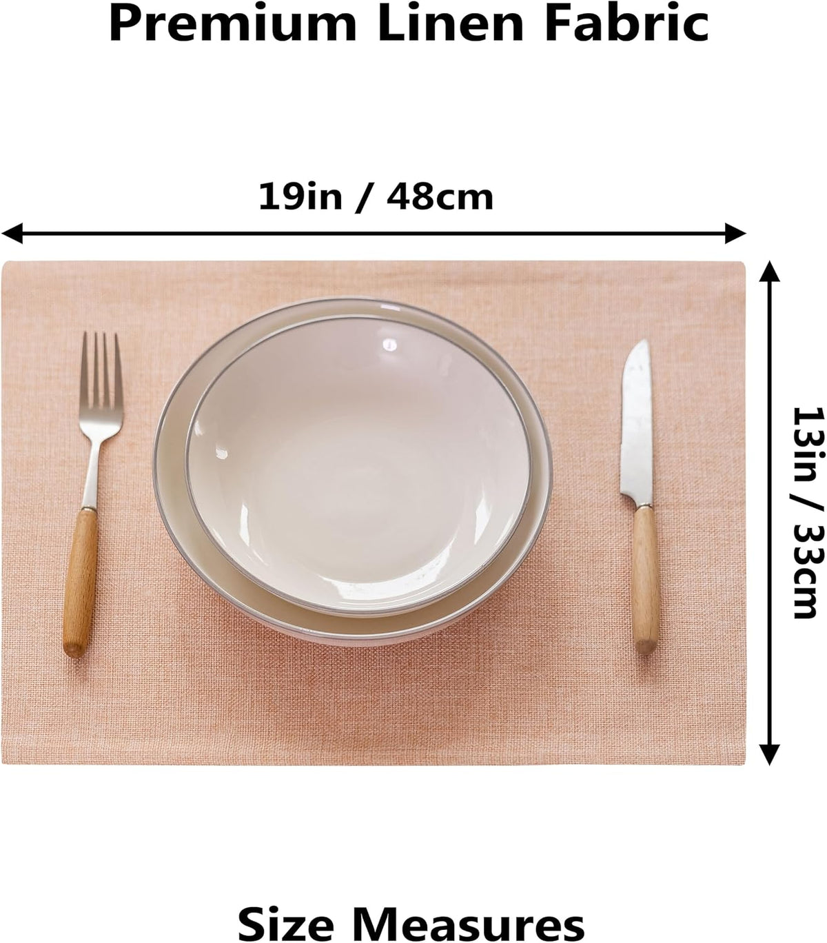 Pink Placemats Set of 4 Heat Resistant Linen Plate Mats Washable Cloth Place Mats for Dining Tables Restaurants, 13 x 19 inches, Pink