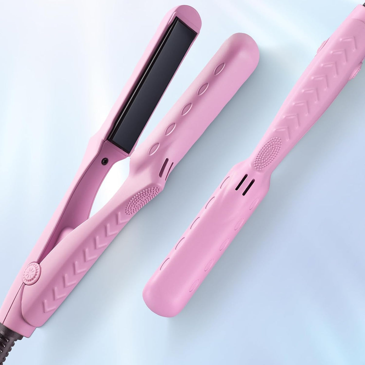 Mini Flat Iron, Dual Voltage Travel Hair Straightener, Tourmaline Ceramic Small Flat Irons for Short Hair/Bangs (Pink, 0.5 Inch, SleekMini)