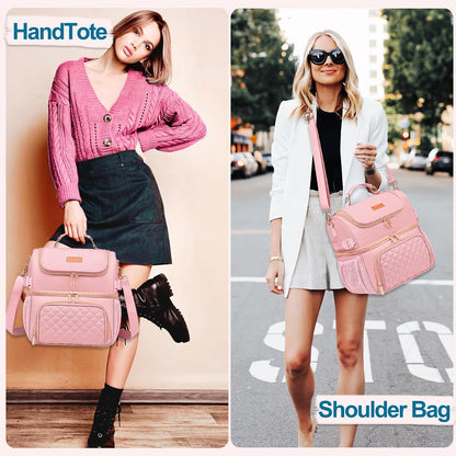 Lunch Bags for Women,Dual Compartment Lunch Box Lunch Tote Bag