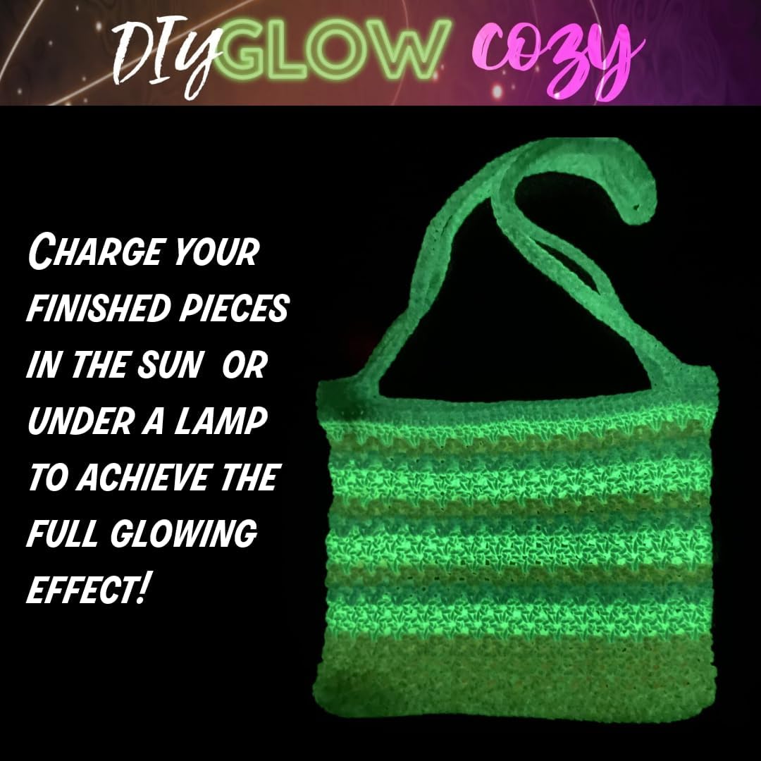 DIY Glow Cozy Glow in the Dark Yarn, Pink, 1 Pack
