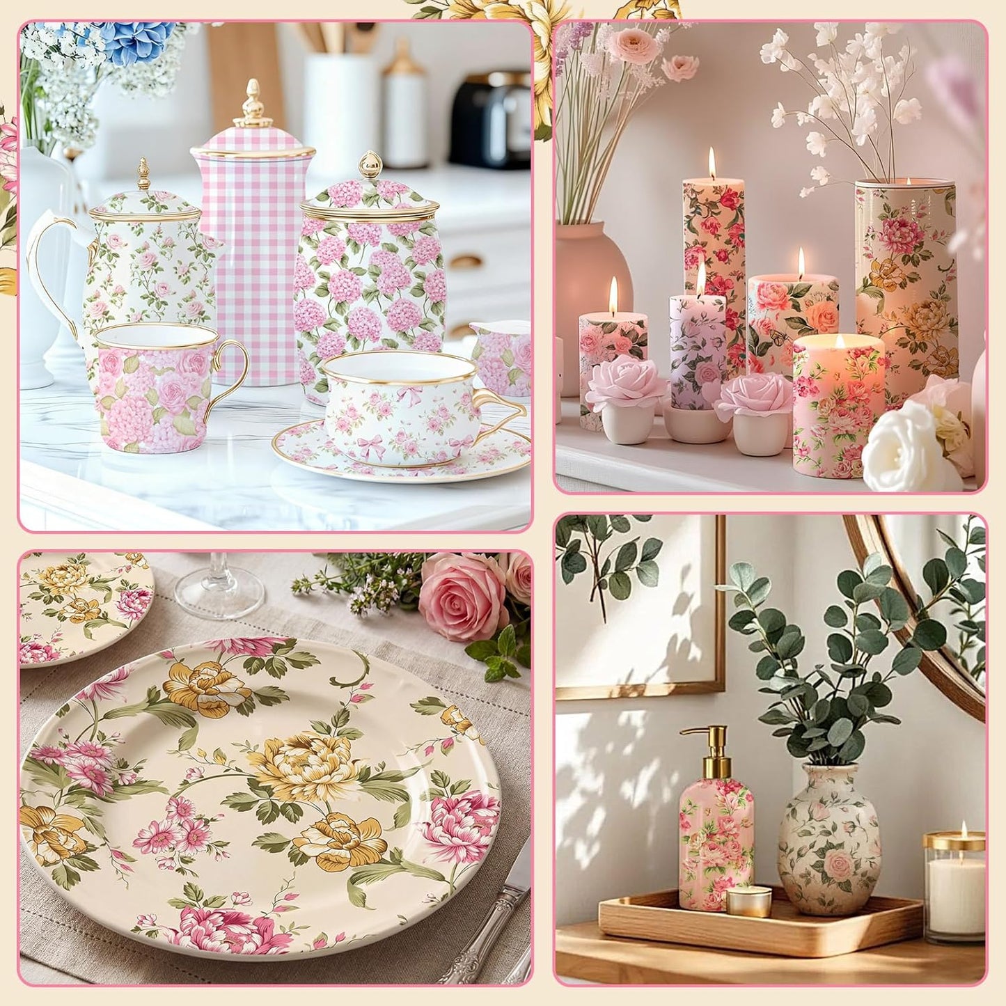 144 Pack Floral Decoupage Paper Napkins, 12 Styles Assorted Flower Decorative Cocktail Napkins for DIY Crafting Holiday Birthday Party Wedding Baby Shower, Each Unfolded 13 Inch