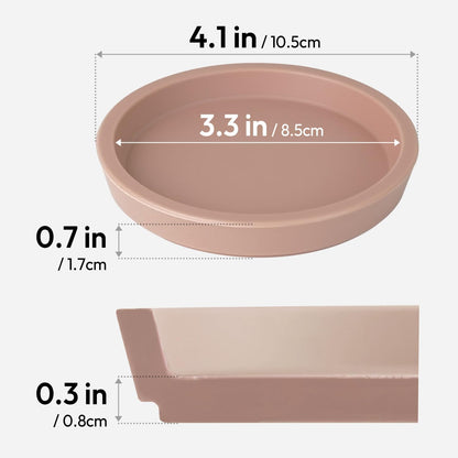 Thick Silicone Coasters for Drinks, Set of 2 - Pink Beige