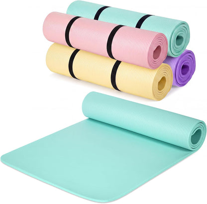 Yoga Mats (72x24) 3/8 Inch Thick Exercise Yoga Mat for Home Workout with Strap Non Slip Pilates Gym Supplies for Women Men