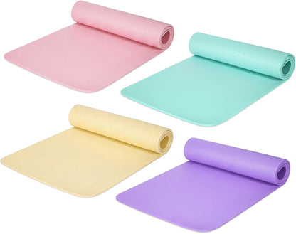 Yoga Mats (72x24) 3/8 Inch Thick Exercise Yoga Mat for Home Workout with Strap Non Slip Pilates Gym Supplies for Women Men
