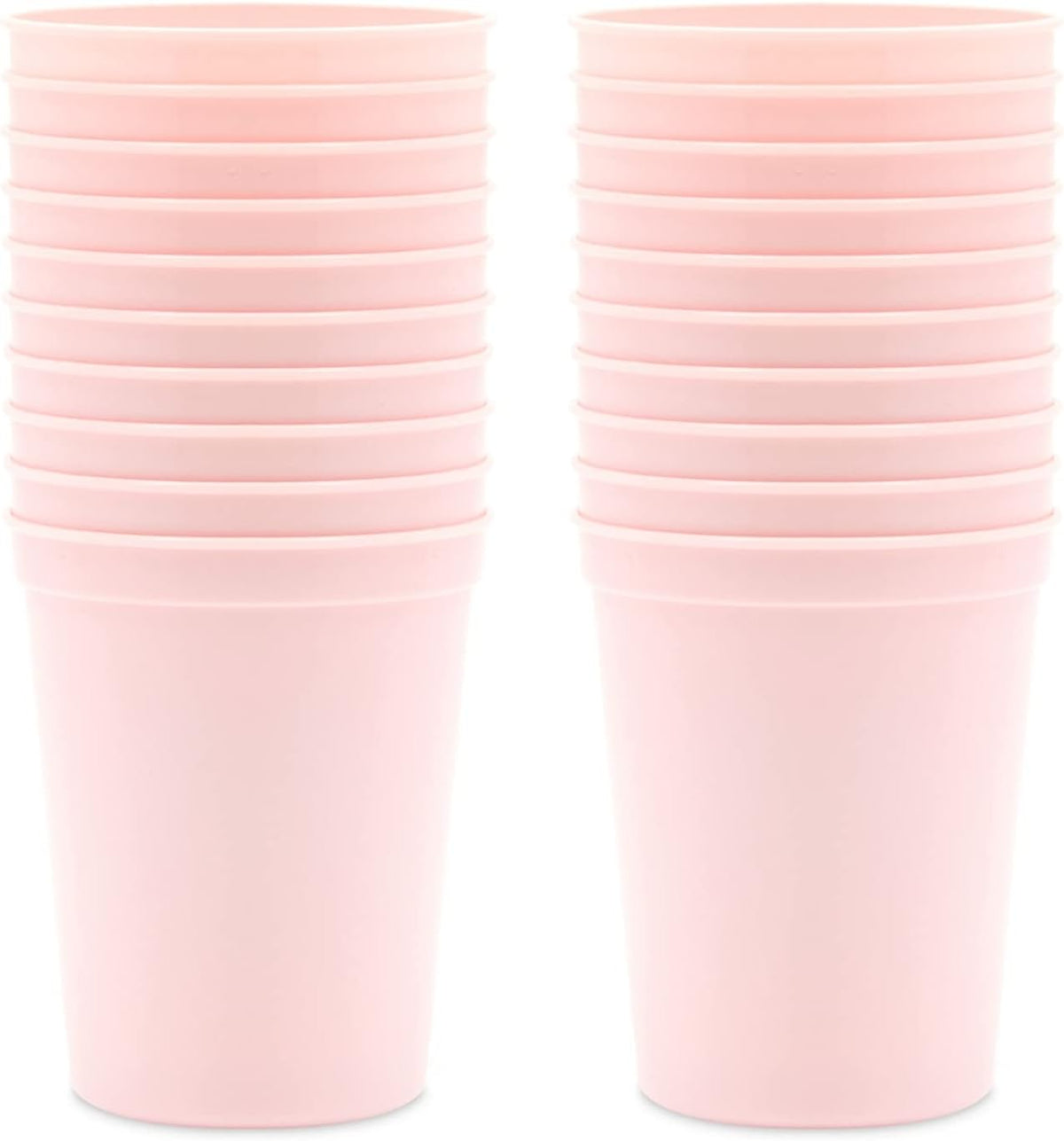Reusable Plastic Cups - 16 Oz, Light Pink, 24 Count - Light Pink Stadium Tumblers & Pastel Stadium Cups - Washable Bulk Drinkware (Pack of 2)