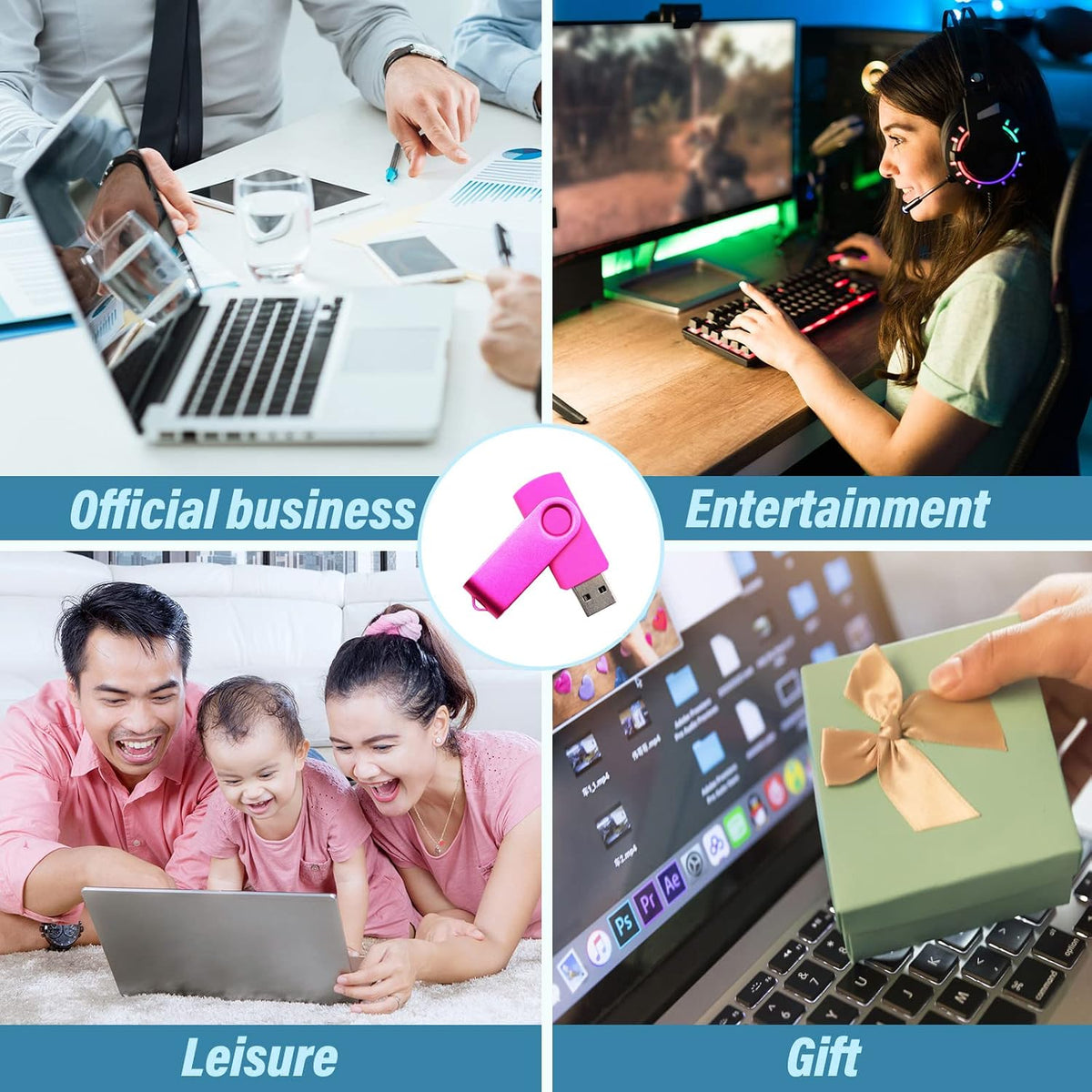 256MB USB Flash Drives Thumb Drive U Disk PenDrive Memory Sticks for Pupil Student Presents Gifts (Pink)