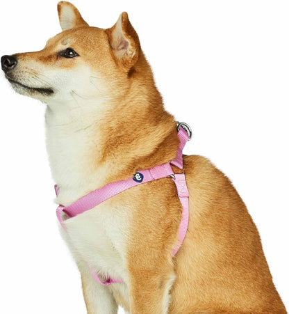 Essentials Step-in Dog Harness, Medium Size | Adjustable Fuchsia Pink Vest | Classic Solid Nylon for Boy & Girl Dogs, Chest Girth 20" -26"
