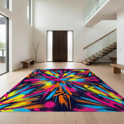 5'x7' Smooth Finish Abstract Abstract Washable Mat, Pink for Guest Room, Lounge, Apartment, Flatweave & Snag-Free Daily Traffic Ready Area Rug | 2297711
