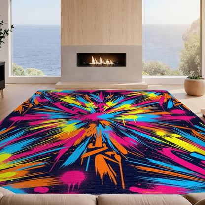 5'x7' Smooth Finish Abstract Abstract Washable Mat, Pink for Guest Room, Lounge, Apartment, Flatweave & Snag-Free Daily Traffic Ready Area Rug | 2297711