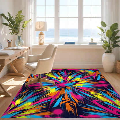 5'x7' Smooth Finish Abstract Abstract Washable Mat, Pink for Guest Room, Lounge, Apartment, Flatweave & Snag-Free Daily Traffic Ready Area Rug | 2297711