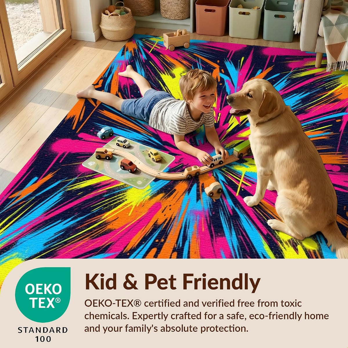 5'x7' Smooth Finish Abstract Abstract Washable Mat, Pink for Guest Room, Lounge, Apartment, Flatweave & Snag-Free Daily Traffic Ready Area Rug | 2297711