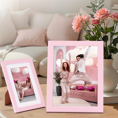 4x6 Picture Frames Matted to 3.5x5 with Mat (2 Pack, Light Pink)