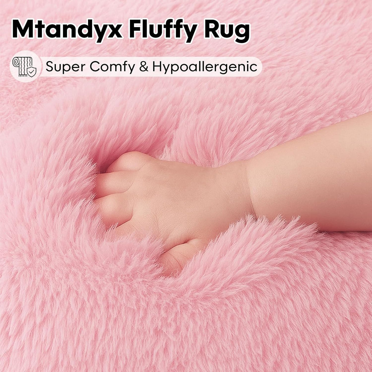 8x10 Pink Fluffy Shag Area Rug, Non-Slip Soft Carpet for Home
