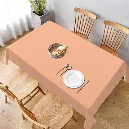 Rectangle Tablecloth, Peach Solid Color Oblong Table Cover Washable Table Cloth for Kitchen Dinning Party Tabletop, 60" x 90"