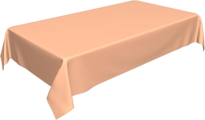 Rectangle Tablecloth, Peach Solid Color Oblong Table Cover Washable Table Cloth for Kitchen Dinning Party Tabletop, 60" x 90"