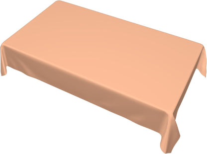 Rectangle Tablecloth, Peach Solid Color Oblong Table Cover Washable Table Cloth for Kitchen Dinning Party Tabletop, 60" x 90"