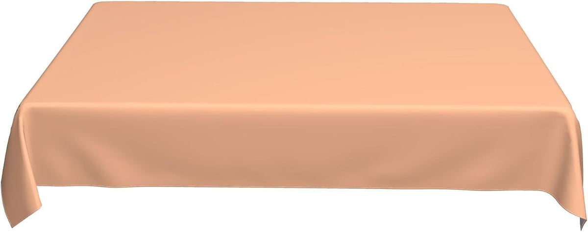 Rectangle Tablecloth, Peach Solid Color Oblong Table Cover Washable Table Cloth for Kitchen Dinning Party Tabletop, 60" x 90"