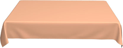 Rectangle Tablecloth, Peach Solid Color Oblong Table Cover Washable Table Cloth for Kitchen Dinning Party Tabletop, 60" x 90"