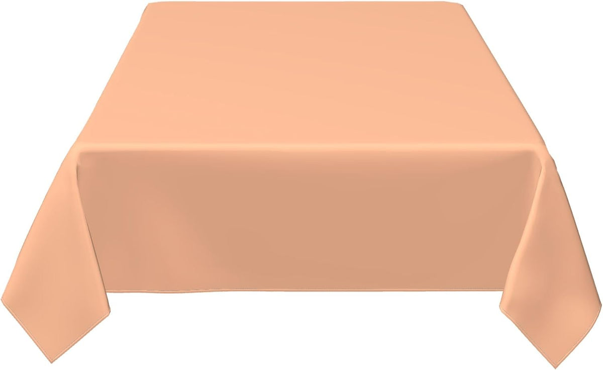 Rectangle Tablecloth, Peach Solid Color Oblong Table Cover Washable Table Cloth for Kitchen Dinning Party Tabletop, 60" x 90"
