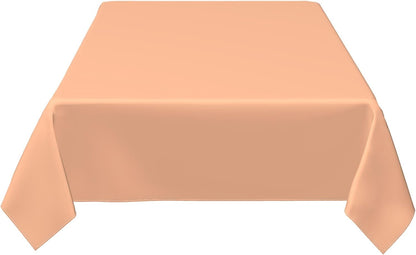Rectangle Tablecloth, Peach Solid Color Oblong Table Cover Washable Table Cloth for Kitchen Dinning Party Tabletop, 60" x 90"