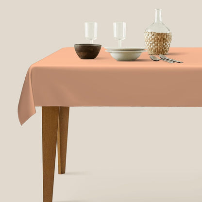 Rectangle Tablecloth, Peach Solid Color Oblong Table Cover Washable Table Cloth for Kitchen Dinning Party Tabletop, 60" x 90"