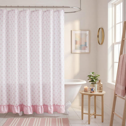 Intelligent Design Savanna Shower Curtain for Bathroom, 72 x 72, Pink
