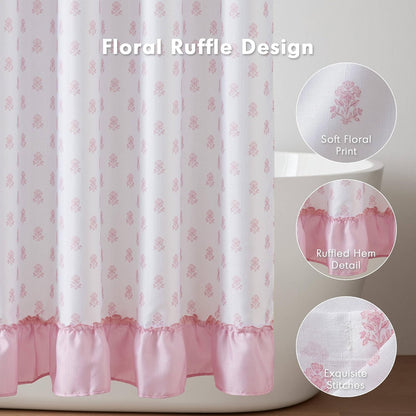 Intelligent Design Savanna Shower Curtain for Bathroom, 72 x 72, Pink