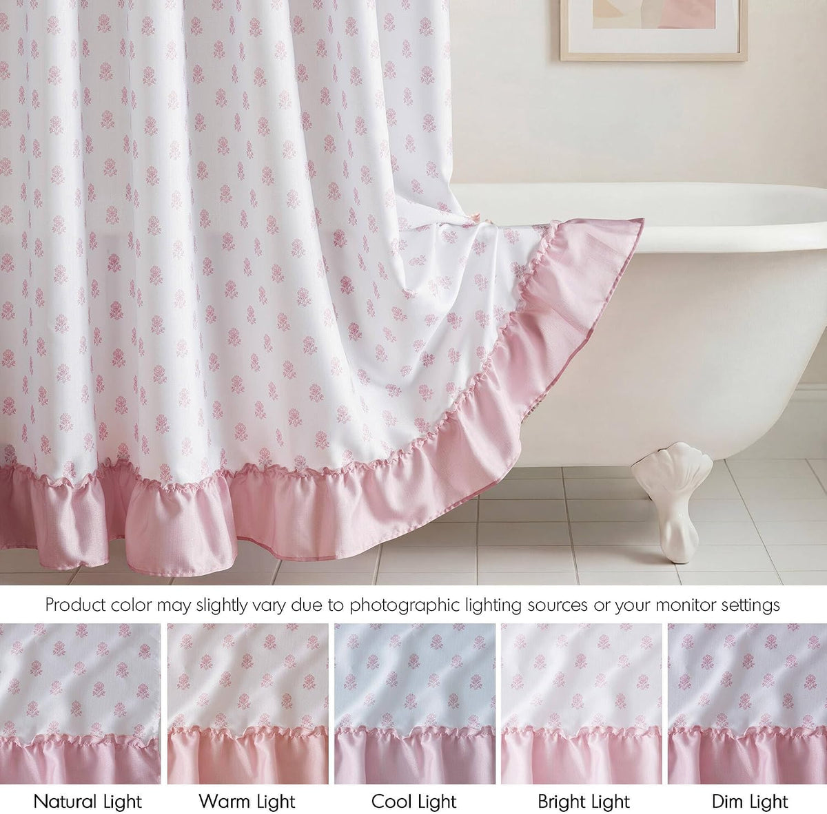 Intelligent Design Savanna Shower Curtain for Bathroom, 72 x 72, Pink