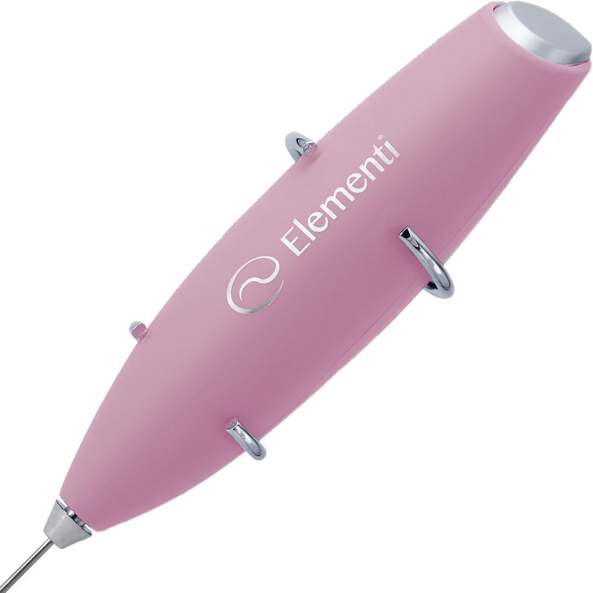 Electric Pink Milk Frother Handheld - Mini Whisk for Coffee, Matcha and Drinks - Portable Frother & Mixer with Stand (Pastel Pink)