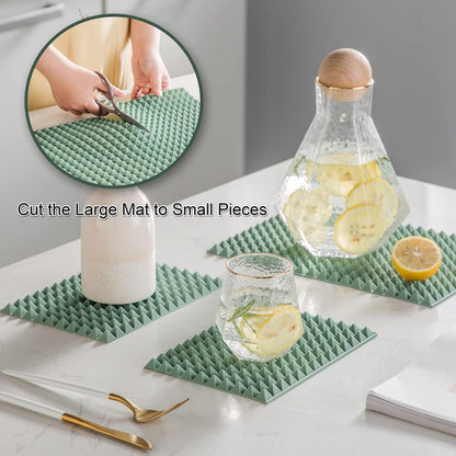 Silicone Dish and Cup Drying Mat - Extra Large Trivet for Hot Dishes, Large Size Hot Pots and Pads Coming Directly Out from the Stove or Oven,Drain Board,16" x 11.5", Pink
