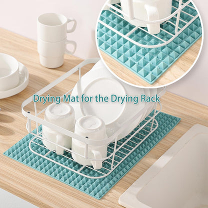 Silicone Dish and Cup Drying Mat - Extra Large Trivet for Hot Dishes, Large Size Hot Pots and Pads Coming Directly Out from the Stove or Oven,Drain Board,16" x 11.5", Pink