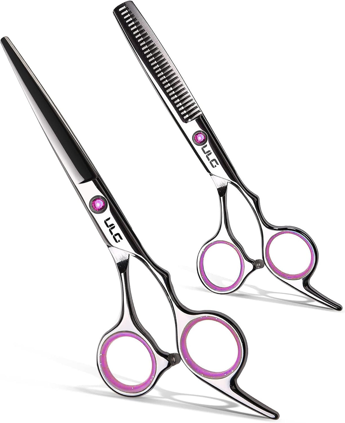 Hair Cutting Scissors Thinning Shears Kit Professional Hairdressing Texturizing Salon Razor Edge Scissor Japanese Stainless Steel 6.5 inch Pink