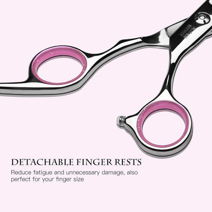 Hair Cutting Scissors Thinning Shears Kit Professional Hairdressing Texturizing Salon Razor Edge Scissor Japanese Stainless Steel 6.5 inch Pink
